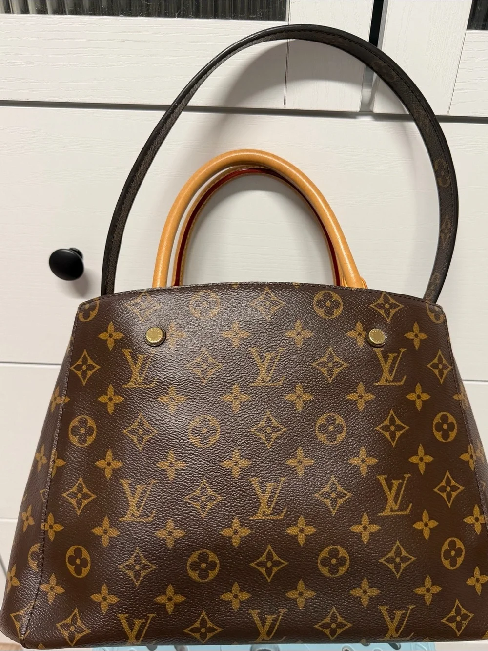 Louis Vuitton Montaigne MM Brown Monogram Canvas Top-Handle Bag
